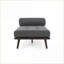Chaise longue en tissu Mid-Century moderne - confortable avec coussin traversin | Gris | Tissu