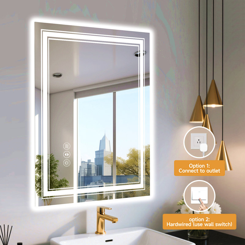 36X36 Inch Frameless LED Bathroom Mirror,Smart Mirror