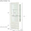 Armoire à vin autoportante de 71 po avec éléments rembourrés, 2 tiroirs de rangement, porte en verre, tablettes réglables, plafond à DEL 5 couleurs, vue panoramique 180 pour la décoration intérieure - mobilier de bureau blanc