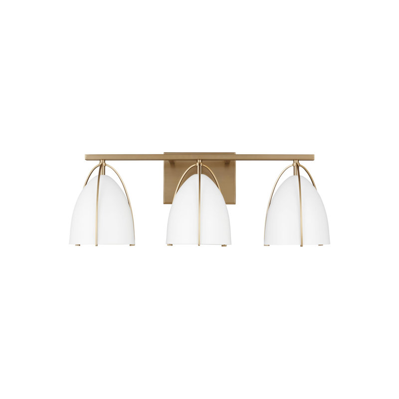 Pallini 3 Light Dimmable Vanity Light, Satin Brass, No