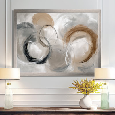 Grey Brown Balance Of Dark Force Harmony - Abstract Collages Wall Art For Living Room, Grey Contemporary Canvas Print