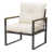 Coussin beige, structure noire