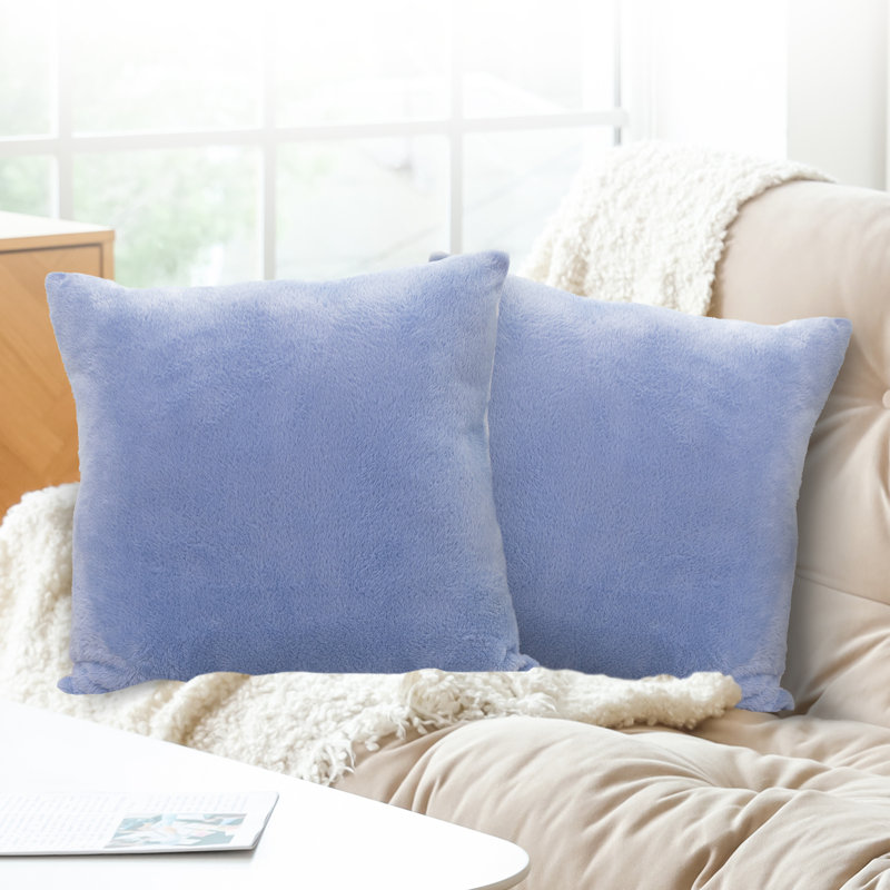 Coussin décoratif, Bleu clair, H 18 po x l 18 po