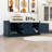 Storage Bench with 2 Drawers, 2 Cabinets and Removable Cushion for Entryway-1440841059