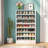 25.59" Width  White Shoe Rack, 8-Tier Tall Shoe Shelf, Wooden Shoe Storage Cabinet, White