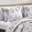 Ensemble de couvre-lit réversible 3 pièces à motif géométrique rose et gris Blush-126517562