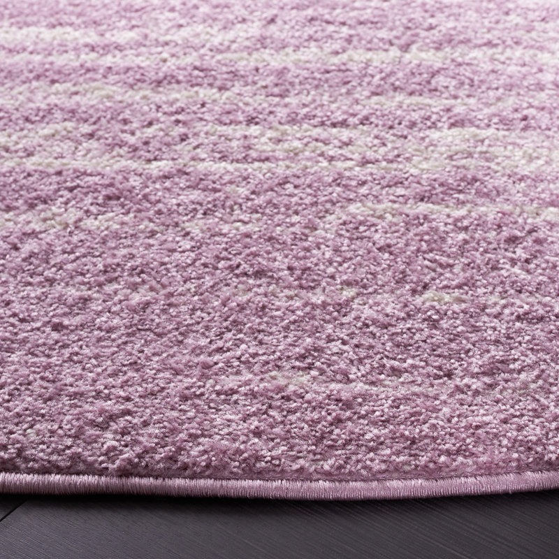 Tapis crème ombre et mauve Bethlyn, Rond 8 pi
