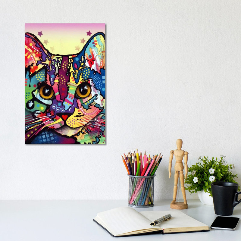 Maya Cat by Dean Russo - Print on Canvas, Wrapped Canvas, 20.32 cm H x 30.48 cm W