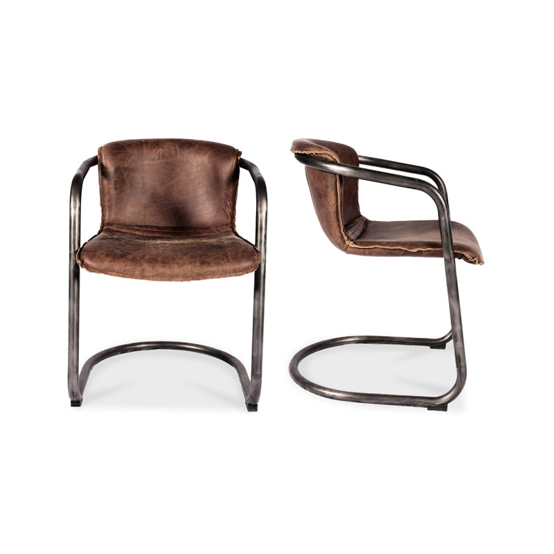 Chaise en cuir véritable Higbee