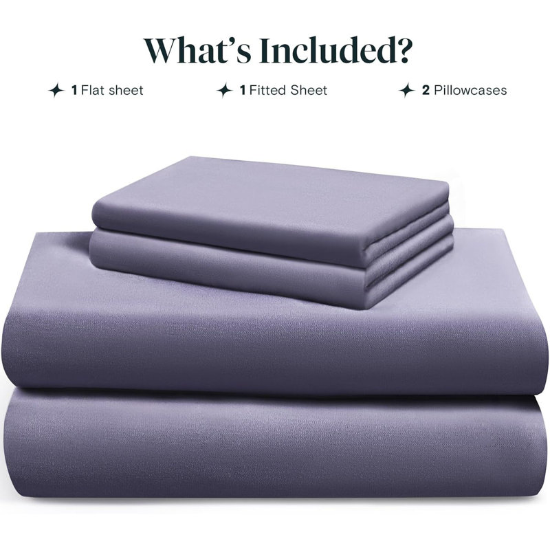 Luxclub 4 PC King Size Light Grey Sheet Set, 100% Organic Bamboo Viscose, Deep Pockets Up To 16", Soft & Breathable Hotel Luxury Bedding Sheets