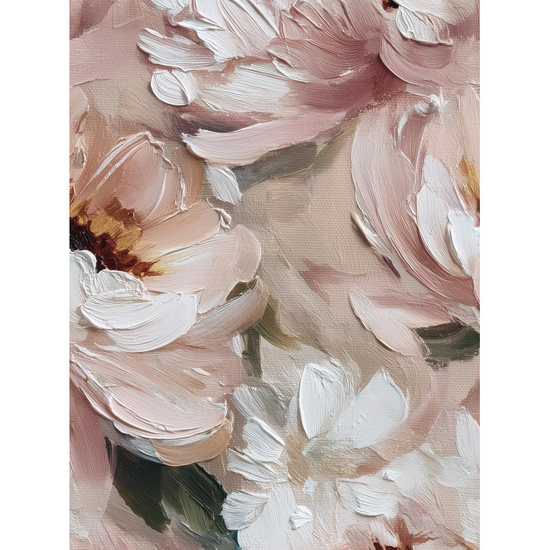 Papier peint floral avec décoration murale abstraite amovible rose