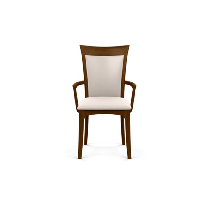 Morgan 19.25'' H Upholstered Armchair, Natural Walnut, White