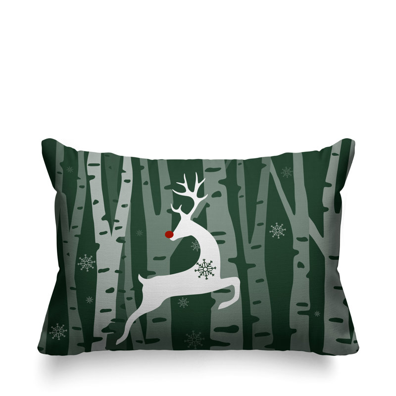 Coussin décoratif intérieur / extérieur Reindeer, Sauge, 14 po x 20 po, Rectangulaire
