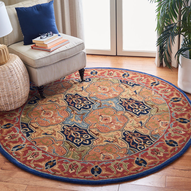 Colyt Hand Tufted Indian Wool Oriental Rug, Round 6'
