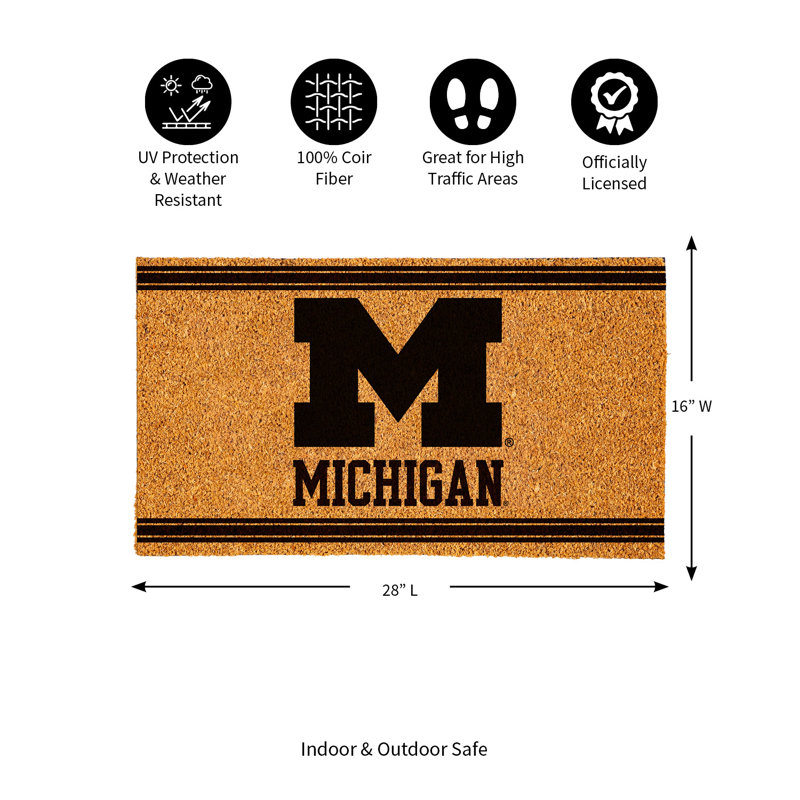 28 in. x 16 in. NCAA Indoor/Outdoor Doormat, Michigan