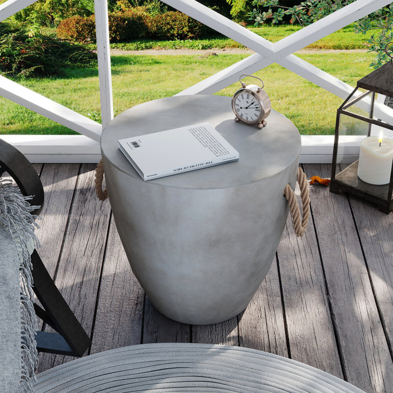 Ahvianna Round Concrete Outdoor Side Table