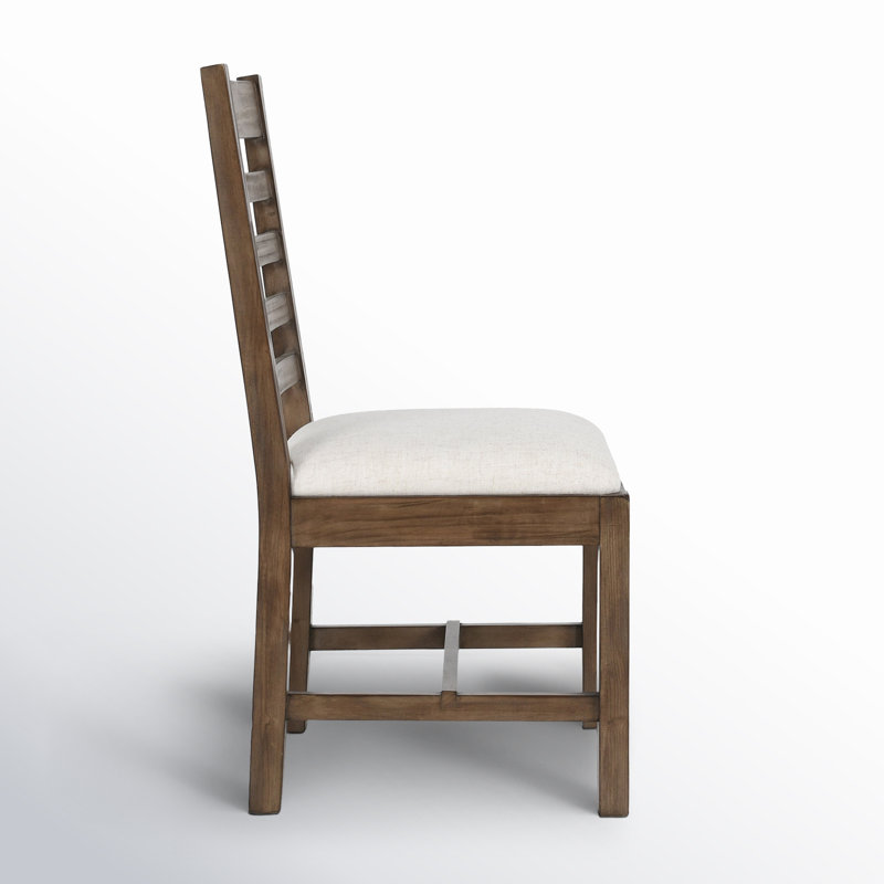 Ladder Back Side Chair in Gray/Beige