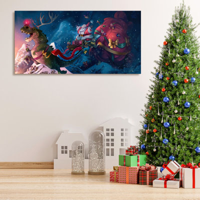 " Pirate Santa Claus Above Village "