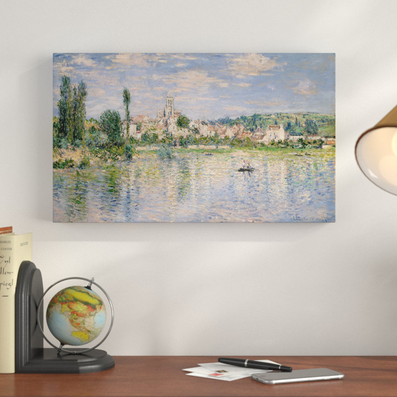 Miko «Vétheuil in Summer» par Claudet Monet, reproduction sur toile, H 12 po x l 24 po x P 1,5 po