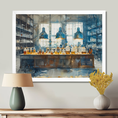 Salon d'art mural bleu et jaune