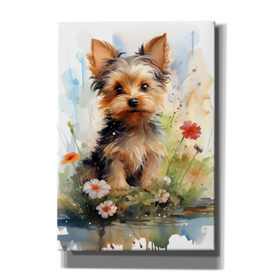 Toile murale «Happy Puppy 1» par Momart, Winston Porter, 18 po x 26 po