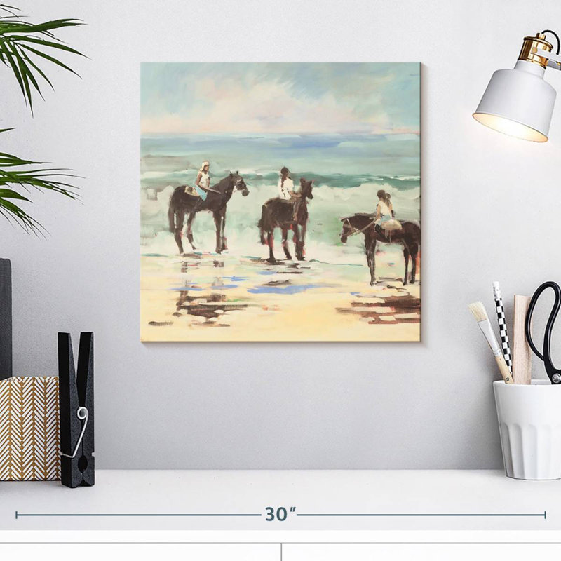 Brampt Ladies On Horses, 16" H x 16" W