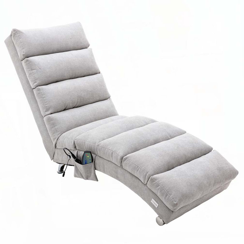 Chaise longue rembourrée Laquasia, Lin gris