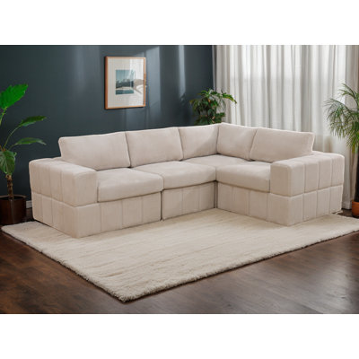 Canapé modulaire réversible 102 po en velours côtelé 102 pièces