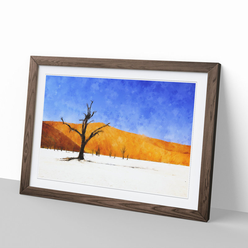 Trees in the Namibia Desert - Picture Frame Graphic Art, Walnut, 48cm H x 65cm W x 2cm D