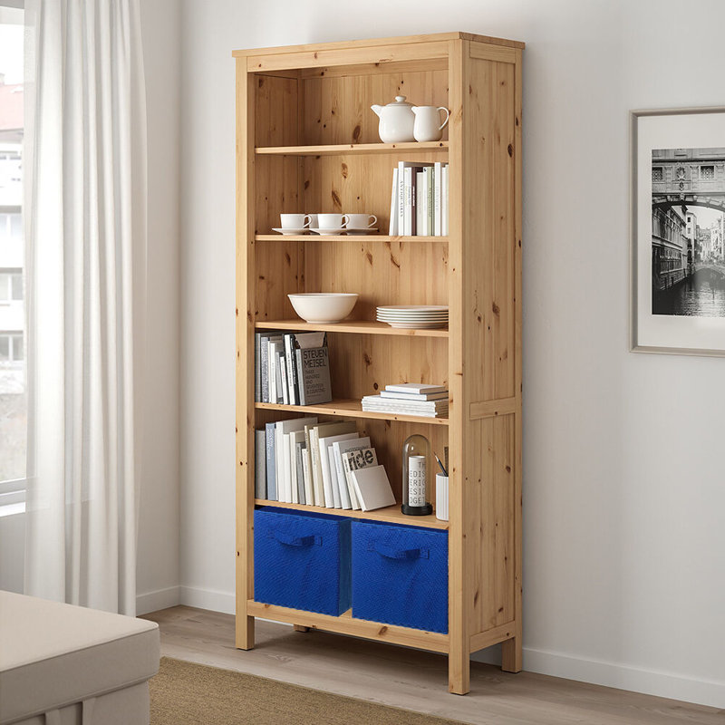 Ensemble de 2 bacs de rangement en tissu pliables, Bleu marine