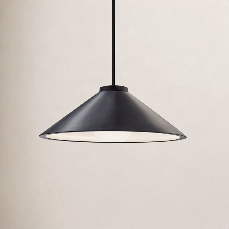 Leni Dimmable LED Single Light Pendant, Carbon Matte Black, Antique Brass