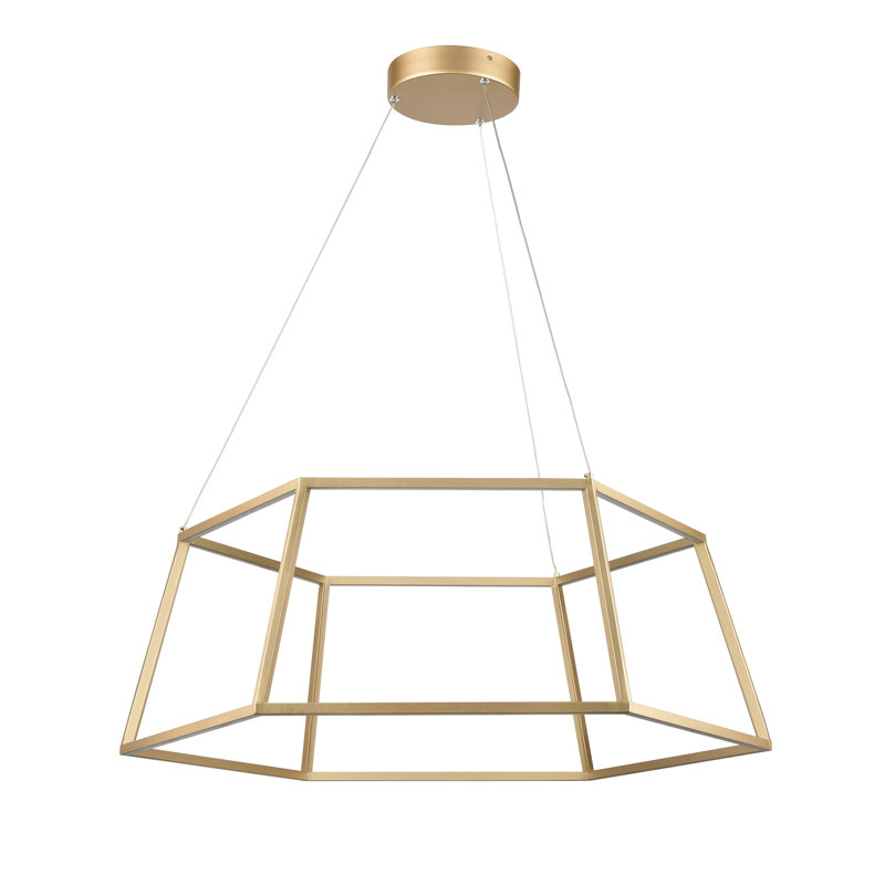 Minimalist 23.25'' Wide Integrated LED Chandelier - Soft Gold, 11.25" H x 23.25" W x 23.25" D