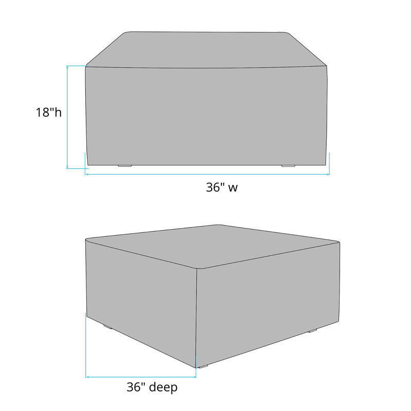 Branning Upholstered Outdoor Ottoman, Charcoal