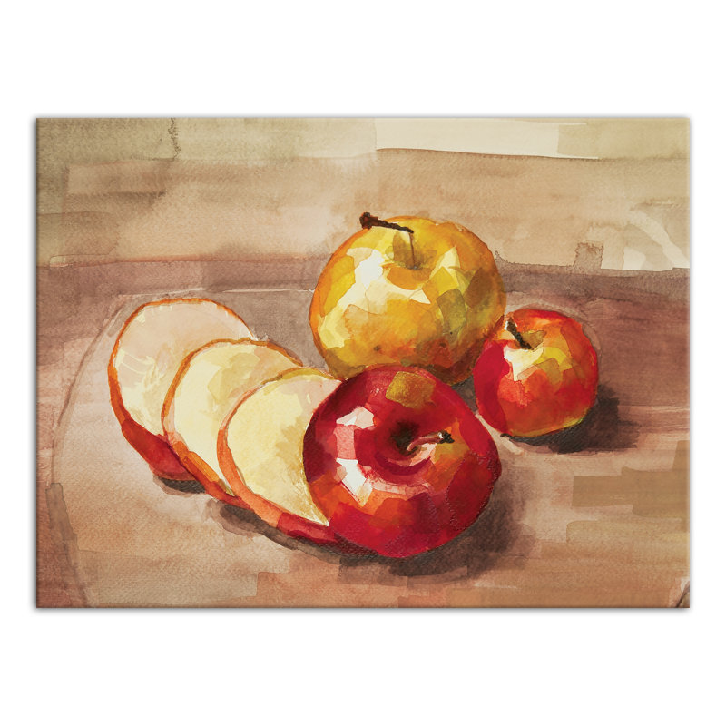 Pomme nature morte - reproduction sur toile tendue, H 30 po x l 40 po x P 1,25 po