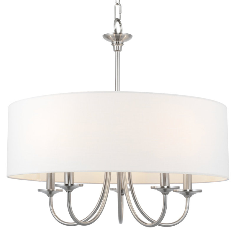 Lustre cylindrique unique à 5 lumières Brightly