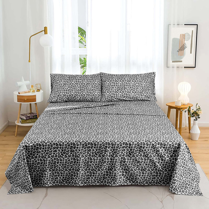 Ensemble de draps 100% coton Marilee, gris, Grand