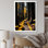 Sentier de forêt jaune et noir II - paysage et art mural, salon