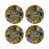 Succulents Vegan Leather Round Pebble Placemat