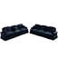 Nuage bleu classique à 3 places avec chenille filetée argentée douce, jupe plissée en forme de pétale évasée, segmentée et volants amovibles, et repose-pieds mobile, choix de style assorti, coussin courbé