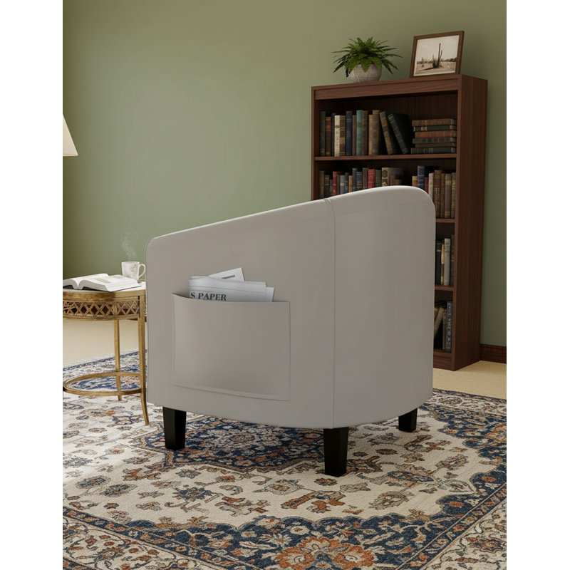 Fauteuil d'appoint en polyuréthane avec coussin souple, Gris