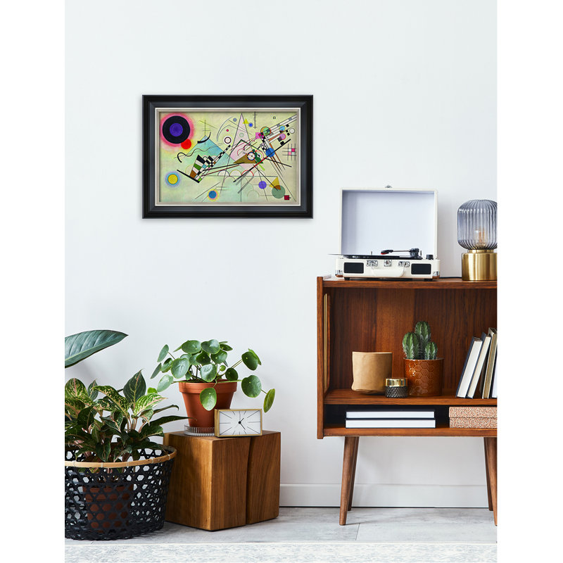 Composition 8 par Wassily Kandinsky, art mural abstrait, estampes numériques sur toile de coton sans acide, Cadre photo noir