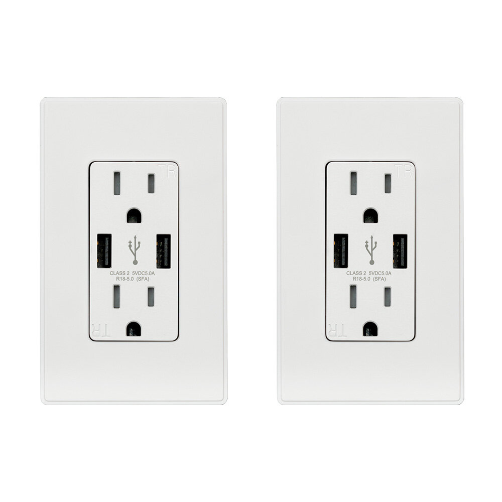 ELEGRP USB Charger Wall Outlet Dual High Speed 4.0 Amp USB Ports