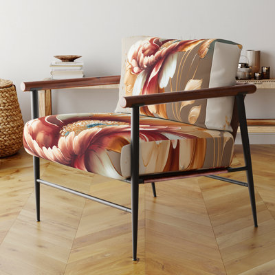 Brierly - Fauteuil d'appoint rembourré en velours à motif floral