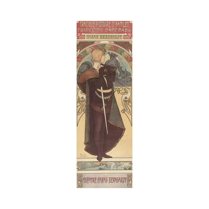 Hamlet, 1899 by Alphonse Mucha - Wrapped Canvas Painting