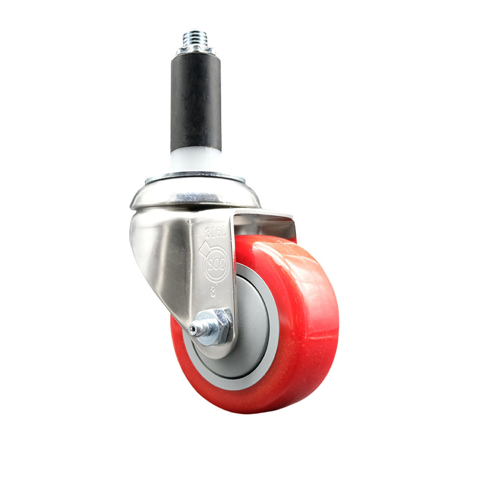 Service Caster 316SS Polyurethane Wheel Swivel Expanding Stem Caster ...