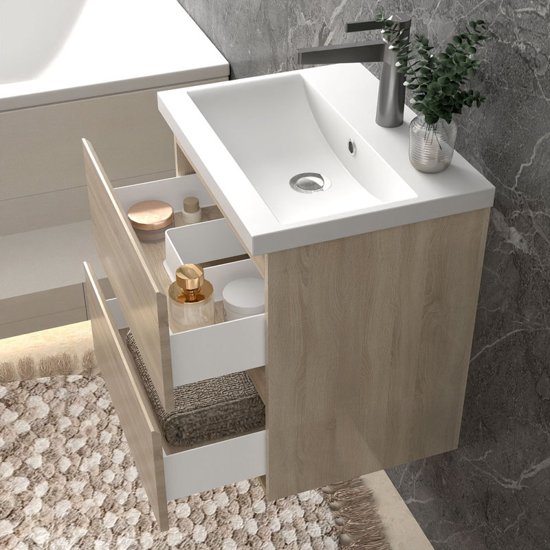 500mm Single Bathroom Vanity with Integrated Ceramic Basin