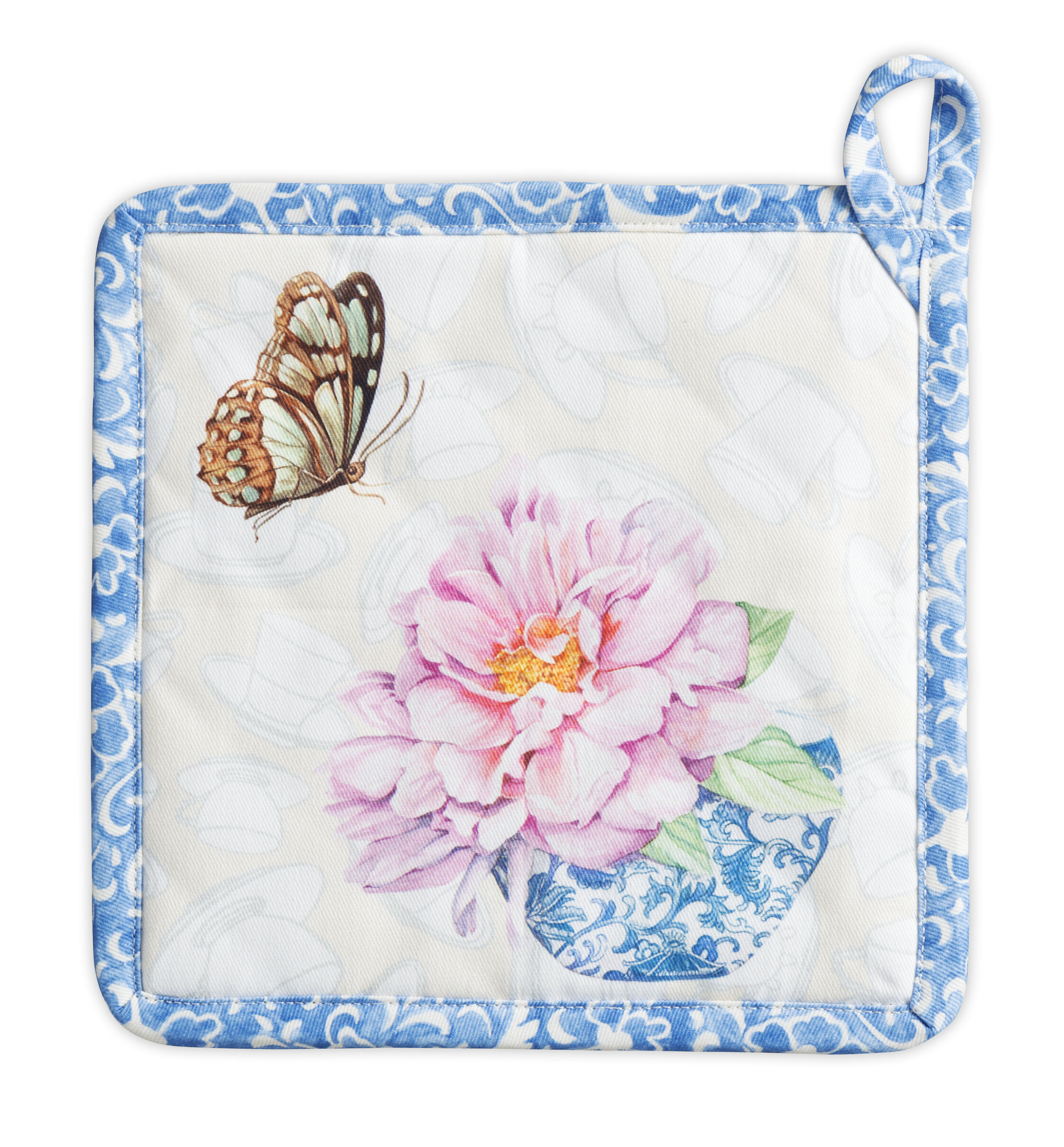 Design Imports Floral 100% Cotton Potholder Set