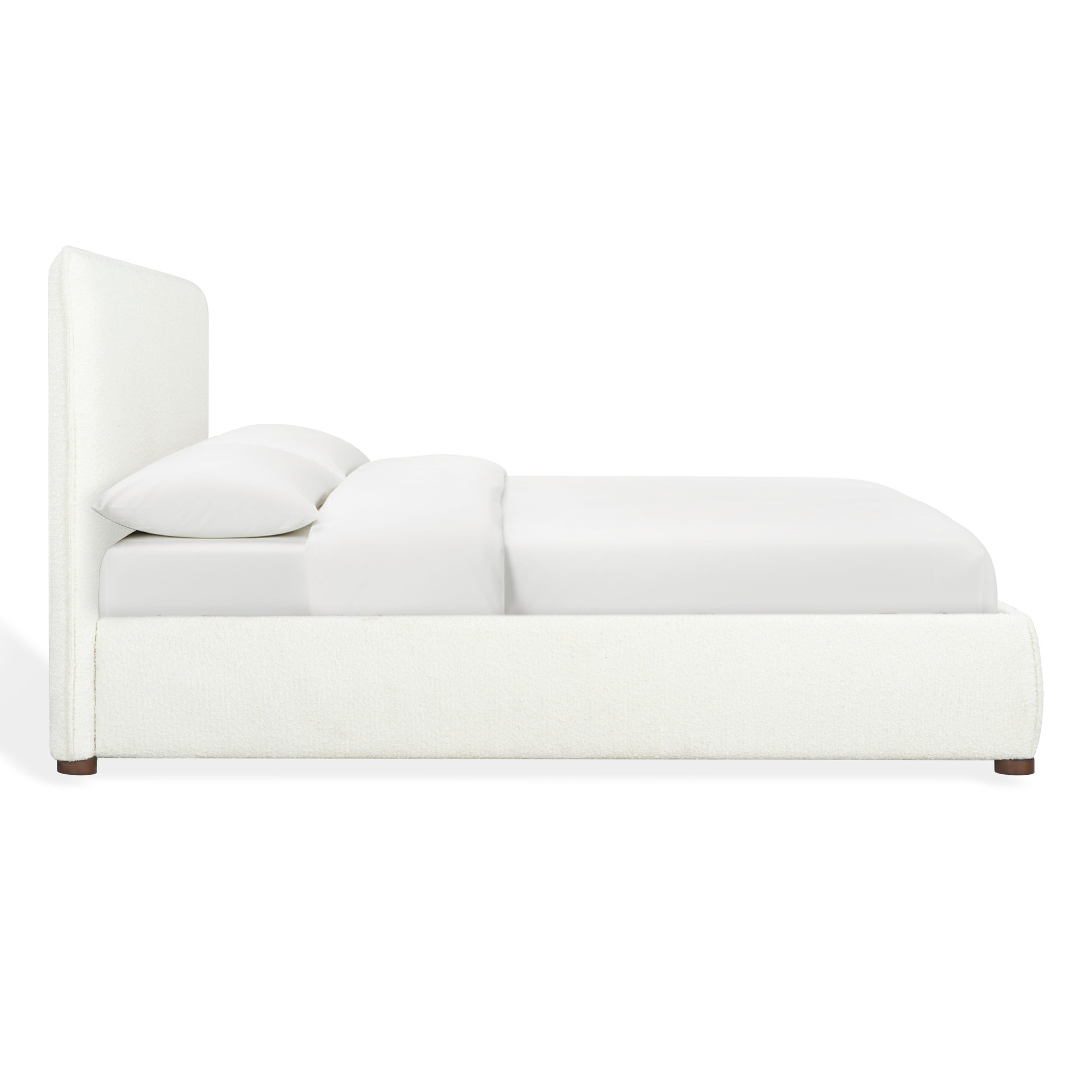 Callahan Upholstered Bed, Full, Ivory Boucle
