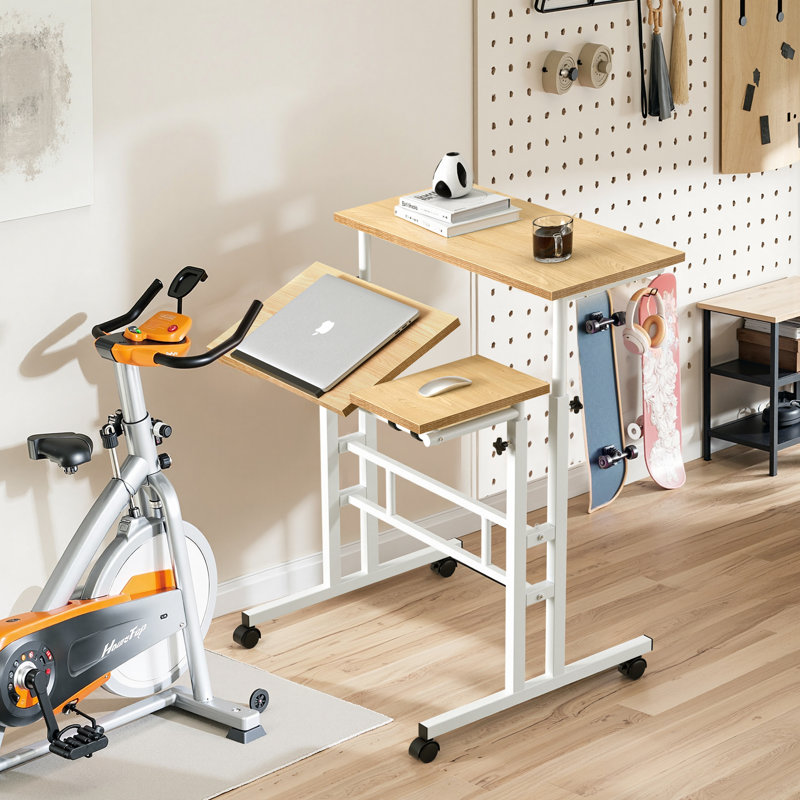 Bureau debout Normia Mobile, Chêne / Blanc
