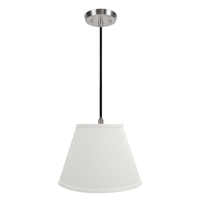 Luminaire suspendu conique à 1 lumière Melvin, H 9,5 po x l 13 po x P 7 po, Beige